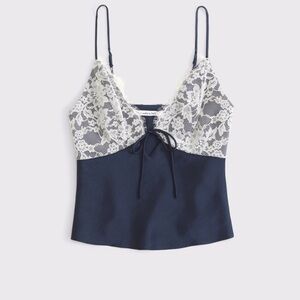 Abercrombie Lace Trim Navy Camisole